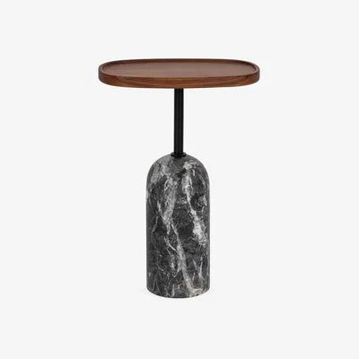 Heal's Porada Ekero Oval Side Table Grigio Carnico Base - Heal's UK Furniture