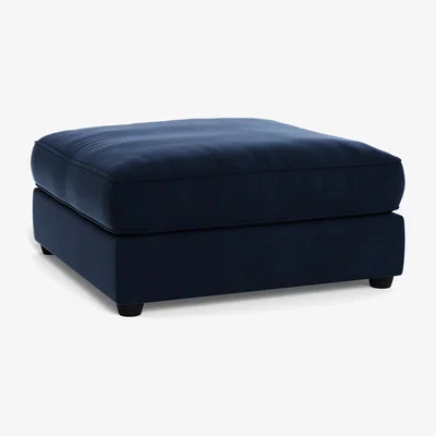 Heal's Heal's Tailor Footstool Smart Velvet Dusk Natural Beech Feet - Heal's UK Furniture