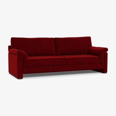 Heal's Heal's Paris II 4 Seater Sofa Smart Luxe Velvet Mulberry Natural Feet - Heal's UK Furniture