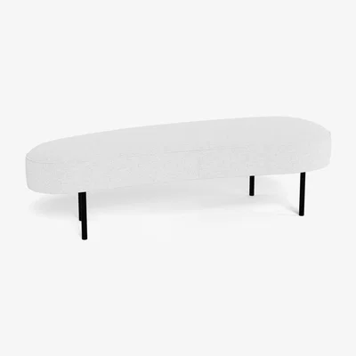 Heal's Heal's Isola Large Ottoman Loop Boucle Polar Bronze Feet - Heal's UK Furniture