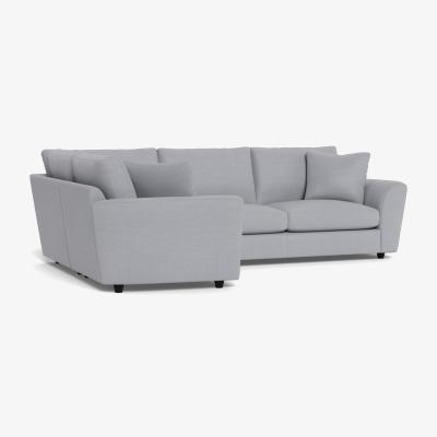 Heal's Heal's Snooze Left Hand Facing Corner Sofa Brushed Cotton Pewter Black Feet - Heal's UK Furniture