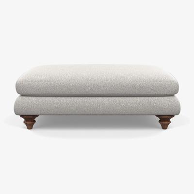 Heal's Heal's Hampstead Large Footstool Chunky Boucle Ecru Natural Feet - Heal's UK Furniture