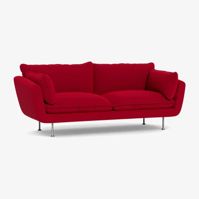 Heal's Heal's Allora 3 Seater Sofa Melton Wool Red Oxide Black Feet - Heal's UK Furniture