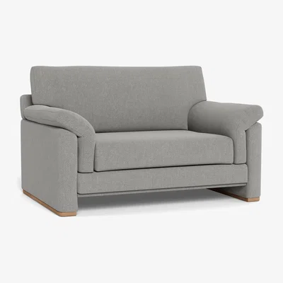 Heal's Heal's Paris II Loveseat Texture Pale Grey Walnut Feet - Heal's UK Furniture