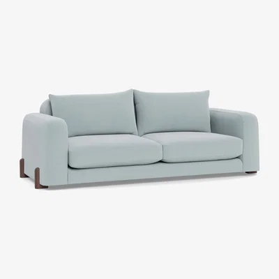 Heal's Heal's Nuvola 4 Seater Sofa Brushed Cotton Mist Natural Oak Feet - Heal's UK Furniture