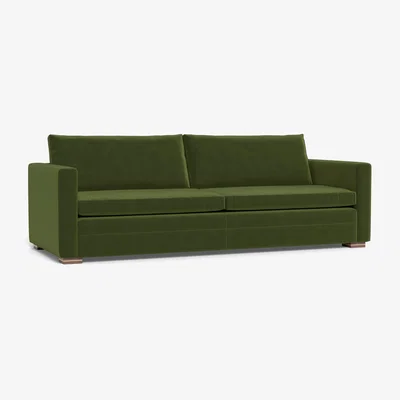 Heal's Heal's Palermo 5 Seater Sofa Nobilis Velvet Leaf Walnut Feet - Heal's UK Furniture