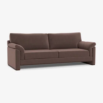 Heal's Heal's Paris II 4 Seater Sofa Velvet Mink Walnut Feet - Heal's UK Furniture