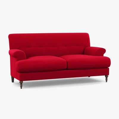 Heal's Scp Oscar 2 Seater Informal Sofa Melton Wool Red Oxide Walnut Feet - Heal's UK Furniture