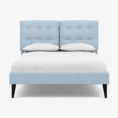 Heal's Heal's Mistral Double Bed Capelo LinenCotton Sea Shanty Black Feet - Heal's UK Bedroom Furniture