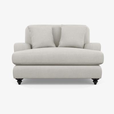 Heal's Heal's Hampstead Loveseat Capelo LinenCotton Sea Salt Black Feet - Heal's UK Furniture