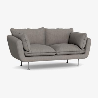 Heal's Heal's Allora 2 Seater Sofa Broad Weave Pebble Black Feet - Heal's UK Furniture