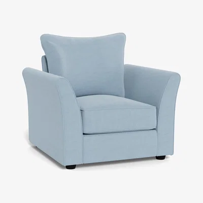 Heal's Heal's Tailor Armchair Capelo LinenCotton Sea Shanty Black Feet - Heal's UK Furniture