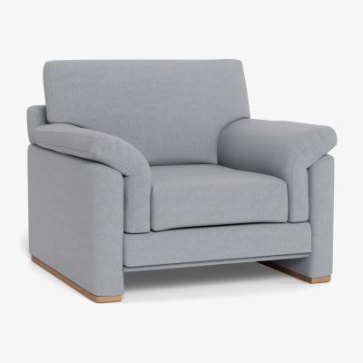 Heal's Heal's Paris II Armchair Brushed Cotton Pewter Walnut Feet - Heal's UK Furniture