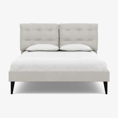 Heal's Heal's Mistral King Bed Capelo LinenCotton Sea Salt Black Feet - Heal's UK Bedroom Furniture