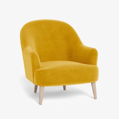 Heal's Heal's Elgin Chair Smart Luxe Velvet Canary Stained Feet - Heal's UK Furniture