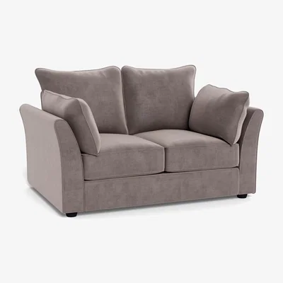 Heal's Heal's Tailor 2 Seater Sofa Smart Luxe Velvet Mushroom Natural Beech Feet - Heal's UK Furniture