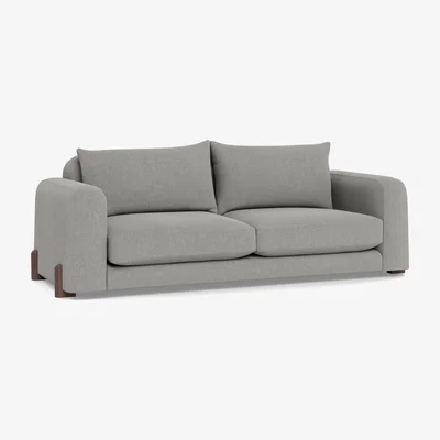 Heal's Heal's Nuvola 4 Seater Sofa Texture Pale Grey Walnut Stained Oak Feet - Heal's UK Furniture