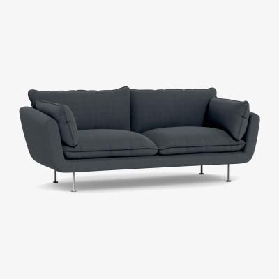 Heal's Heal's Allora 3 Seater Sofa Linen Dark Grey Brass Feet - Heal's UK Furniture