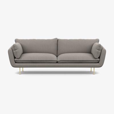 Heal's Heal's Allora 4 Seater Sofa Broad Weave Pebble Brass Feet - Heal's UK Furniture