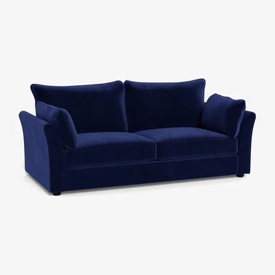 Heal's Heal's Tailor 4 Seater Sofa Velvet Midnight Black Feet - Heal's UK Furniture