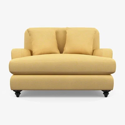 Heal's Heal's Hampstead Loveseat Tejo Recycled Ochre Black Painted Feet - Heal's UK Furniture