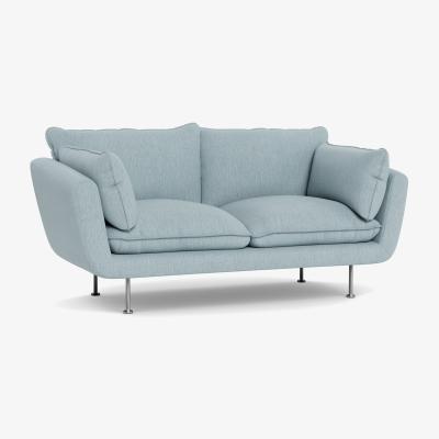Heal's Heal's Allora 2 Seater Sofa Smart Linen Mix Duck Egg Stainless Steel Feet - Heal's UK Furniture