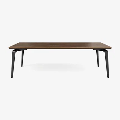Heal's Ligne Roset Odessa Dining Table European Walnut Black Legs 240 x 98cm - Heal's UK Furniture