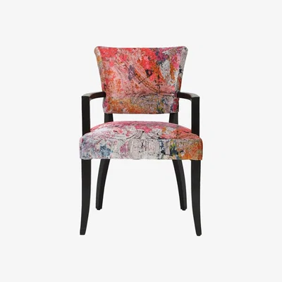 Heal's Timothy Oulton Mimi Dining Chair with Arms Faded & Degraded Peeling Ceiling Black Legs - Heal's UK Furniture