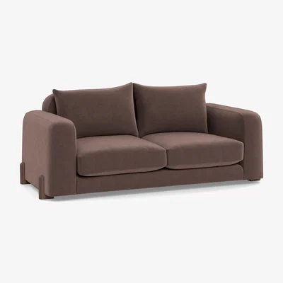 Heal's Heal's Nuvola 3 Seater Sofa Velvet Mink Walnut Stained Oak Feet - Heal's UK Furniture