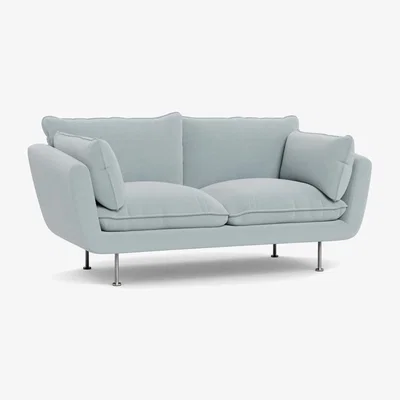 Heal's Heal's Allora 2 Seater Sofa Brushed Cotton Mist Brass Feet - Heal's UK Furniture