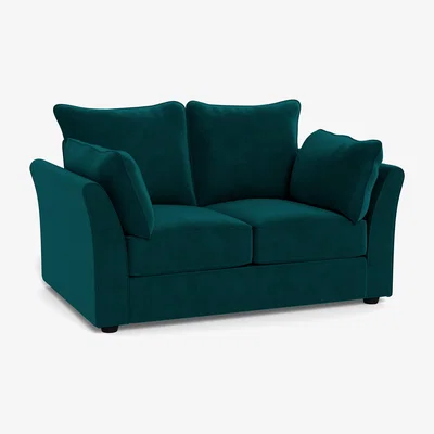 Heal's Heal's Tailor 2 Seater Sofa Smart Luxe Velvet Ocean Black Feet - Heal's UK Furniture