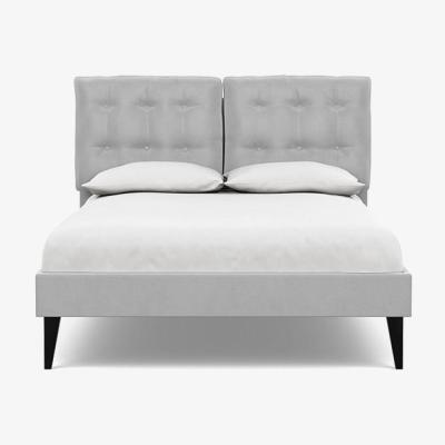 Heal's Heal's Mistral Double Bed Velvet Platinum Black Feet - Heal's UK Bedroom Furniture