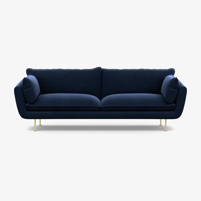 Heal's Heal's Allora 4 Seater Sofa Smart Velvet Dusk Brass Feet - Heal's UK Furniture