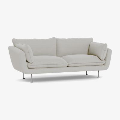 Heal's Heal's Allora 3 Seater Sofa Capelo LinenCotton Sea Salt Stainless Steel Feet - Heal's UK Furniture