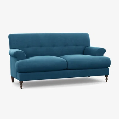 Heal's Scp Oscar 2 Seater Informal Sofa Capelo LinenCotton Ink Spot Walnut Feet - Heal's UK Furniture