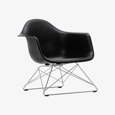 Heal's Vitra Eames LAR Chair Deep Black Chrome Wire Base With Cross Struts - Heal's UK Furniture