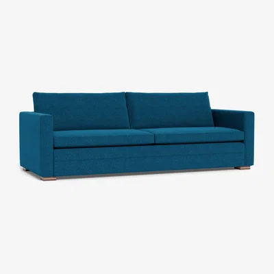 Heal's Heal's Palermo 5 Seater Sofa St Moritz Wool Teal 149 Brass and Walnut Feet - Heal's UK Furniture