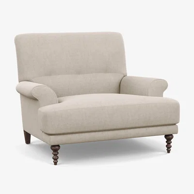 Heal's Scp Oscar Informal Armchair Broad Weave Putty Walnut Feet - Heal's UK Furniture