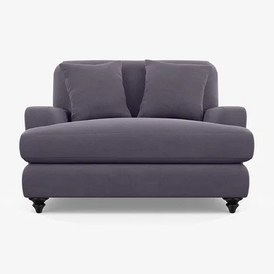 Heal's Heal's Hampstead Loveseat Linen Shadow Black Feet - Heal's UK Furniture