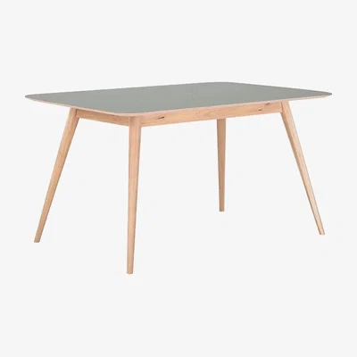 Heal's Gazzda Stafa Table Dark Olive Linoleum 140x90x75cm - Heal's UK Furniture