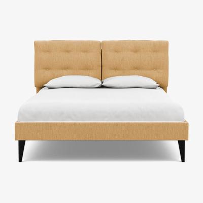 Heal's Heal's Mistral King Bed Smart Linen Mix Sand Black Feet - Heal's UK Bedroom Furniture