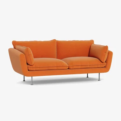 Heal's Heal's Allora 3 Seater Sofa Tejo Recycled Zinnia Brass Feet - Heal's UK Furniture