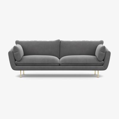 Heal's Heal's Allora 4 Seater Sofa Smart Velvet Mercury Brass Feet - Heal's UK Furniture