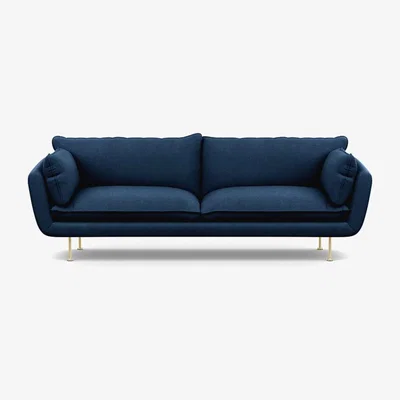 Heal's Heal's Allora 4 Seater Sofa Capelo LinenCotton Inkspot Brass Feet - Heal's UK Furniture