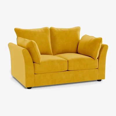 Heal's Heal's Tailor 2 Seater Sofa Smart Luxe Velvet Canary Natural Beech Feet - Heal's UK Furniture