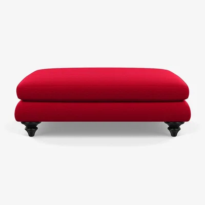 Heal's Heal's Hampstead Large Footstool Melton Wool Red Oxide Black Feet - Heal's UK Furniture