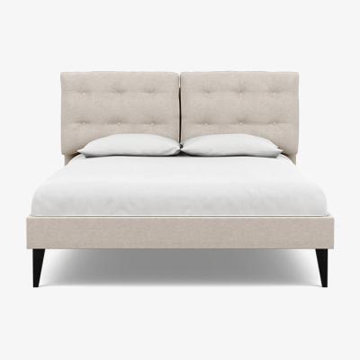 Heal's Heal's Mistral King Bed Texture Limestone Black Feet - Heal's UK Bedroom Furniture