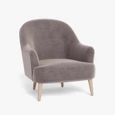 Heal's Heal's Elgin Chair Smart Luxe Velvet Mushroom Stained Feet - Heal's UK Furniture
