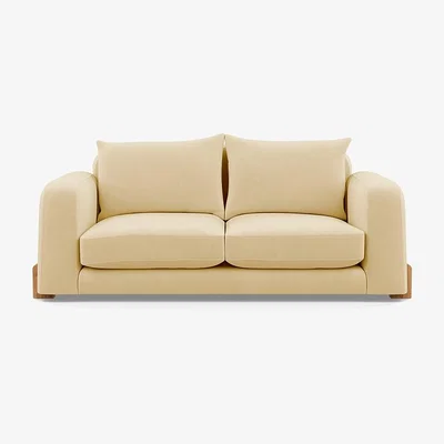 Heal's Heal's Nuvola 2 Seater Sofa Smart Luxe Velvet Biscuit Natural Oak Feet - Heal's UK Furniture