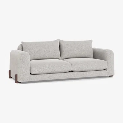 Heal's Heal's Nuvola 4 Seater Sofa Boucle Steel Walnut Stained Oak Feet - Heal's UK Furniture